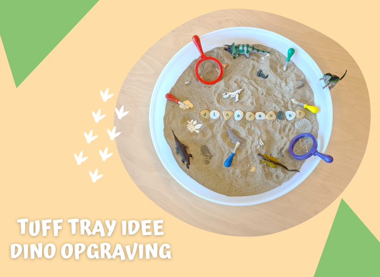 Tuff tray idee: een dino opgraving